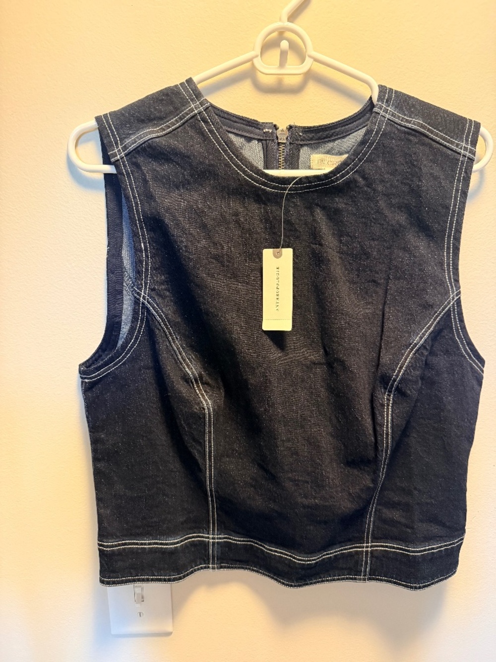Pilcro denim zip tank top
